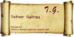 Tefner György névjegykártya
